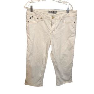 17/21 Exclusive Denim size 12 jeans high rise Ivory Cropped stretch